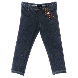 NWT Flowers by Zoe Blue jeans look cropped legging Size L